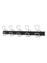 Alba 5 Double Hook Coat Hanger Wall Mounted Black/Metal - PMPRO5M